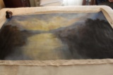 Unframed Ron Williams Original Painting, Mountain Lake Scene, 31.5