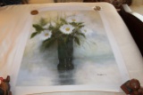 Unframed Ron Williams Original Painting, Daisies In A Vase, 30