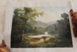 Unframed Ron Williams Original Painting On Canvas, Summer Still Valley Pond