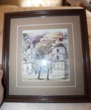 Framed Under Glass Unsigned Lithograph, European Cathedral, 12.25