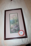 Framed Under Glass Robert Tino Print, Signed, Spring Mountain Scene, 13