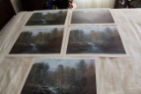 Set Of 5 Ron Williams Prints, Signed, 
