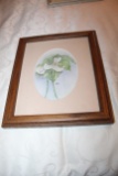 Framed Original Dogwood Art Watercolor By Janice Crowe, 9.5