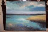 Unframed, Stretched Robert Green Original Painting, Ocean Scene, 3' X 4', (