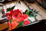 Collection Of One Oriental Silk Tapestry Floral Design & One Fabric Tapestr