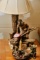 Contents Of End Table, Decorative Table Lamp With Native American Motif, Ca