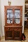 Wooden China Cabinet Plus Contents, Pfaltzgraff Stoneware, Etc., 41