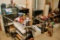 Everything Behind White Ribbon, Assorted Clamps, Hand Tools, Cart, Wooden T