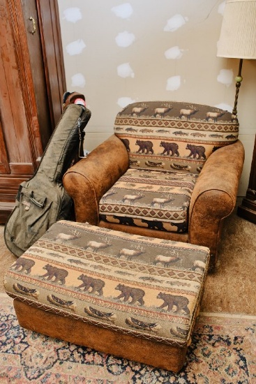 Matching Sofa, Love Seat, Chair & Ottoman, Fabric With Outdoor Pattern, So