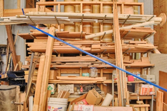 Assorted Wood, Pvc Pipe And Machine Parts