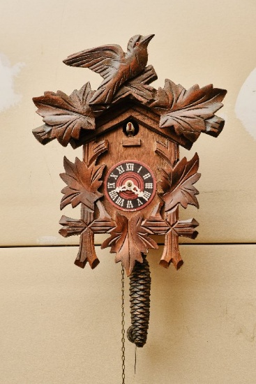 Hand Made Wooden Cuckoo Clock, Made In Germany, Interpur Brand, 11" H X 9"