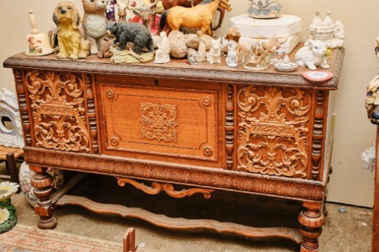 Wooden Storage Chest, 45" W X 19" D X 28.5" H