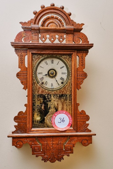 Wooden Seth Thomas Clock Company Decorative Wall Clock, 15" W 25.5" H X 4.5