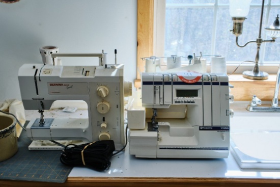 Two Sewing/embroidery Machines, One Bernina 1000 Special & One Husqvarna Vi