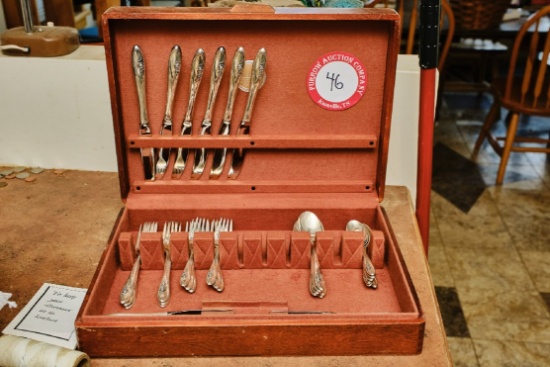 Towel 1960 Sterling Silver Flatware, 6 Dinner Forks, 6 Salad Forks, 6 Bread