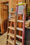 6 Foot Fiberglass Step Ladder & 5 Foot Wooden Step Ladder