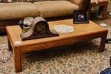 Coffee Table & Contents (decorative Items & Partially Finished Mantle Clock