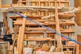 Assorted Wood, Pvc Pipe And Machine Parts