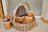 Assorted Wicker Baskets, Various Sizes & Decorative Items (in Bathroom)
