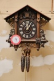 Hand Made Wooden Wall Cuckoo Clock, With Bird, Espresso Finish, 15.25