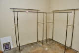 Contents Of Closet, Two Clothes Racks, Decorative Mantle Clock, Etc.