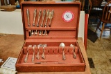 Towel 1960 Sterling Silver Flatware, 6 Dinner Forks, 6 Salad Forks, 6 Bread