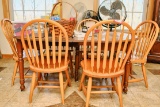 Wooden Dining Room Table & 6 Chairs