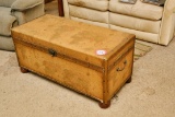 Wooden Leather Covered Globe Themed Chest Plus Contents