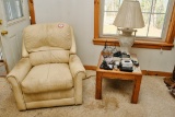 Upholstered Love Seat, Upholstered Chair, Upholstered Recliner, Plus 3 Wood