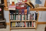 Assorted Dvd,s Vhs Tapes, Cd Racks & Office Desk