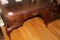 Wooden Writing Desk with Inlaid Leather, 3 Drawers, 42