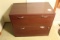 Two Drawer Wooden Filing Cabinet plus Contents