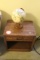 Wooden Nightstand with One Drawer plus Table Top Globe