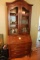 Wooden Drop Front Two Drawer Desk with Hutch with 2 Doors, 36