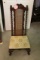 Antique Wooden Sewing Chair with Cushioned Bottom & Spindle Back with Cane