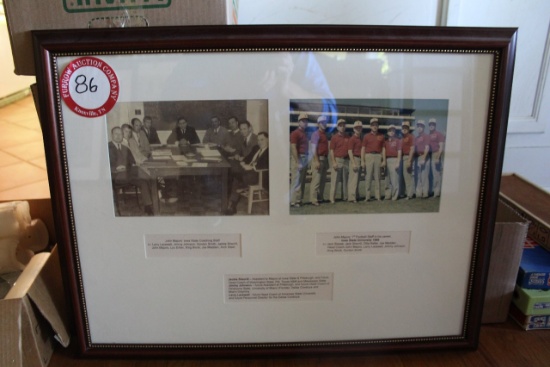 Johnny Majors Coaching Staff Photo at Iowa State 1968 Framed