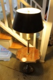 Brass Floor Lamp with Integrated Table