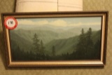 (5) Framed Artwork, (1) Needlepoint, (1) Painting on Board