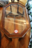 Wooden Coffee Table with Glass Insert, 42