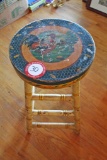 Decorative Hand Painted Wooden Stool