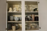 Contents of Kitchen Cabinet, Plates, Glassware, China, Bakeware, Flatware,