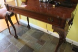 Drop Leaf Gaming Table, wooden, Ball & Claw Foot