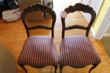 Two Upholstered Bottom Wooden Side Chairs