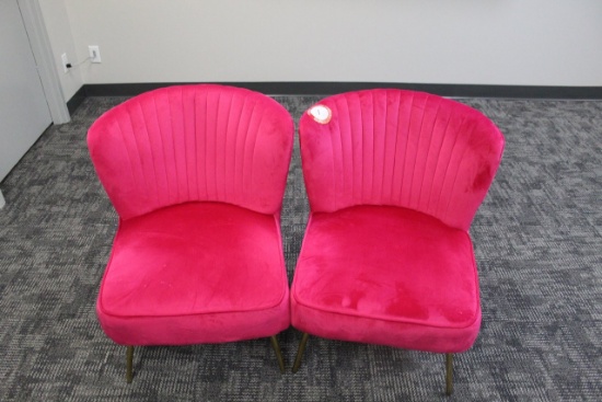 (2) Upholstered Barrel Back Side Chairs