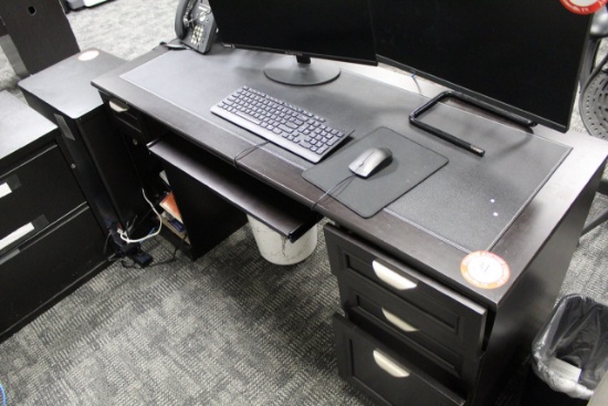 Pressed Wood Desk w/Leather Inlay 59"X23"
