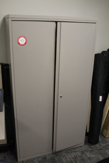 2 Door Metal Cabinet w/contents assorted office supplies