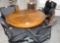 Round Oak & Laminate Table plus 6 Chairs