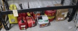 Assorted Size Gas Containers, Engineered Fuel, Screws, Hardware, etc.
