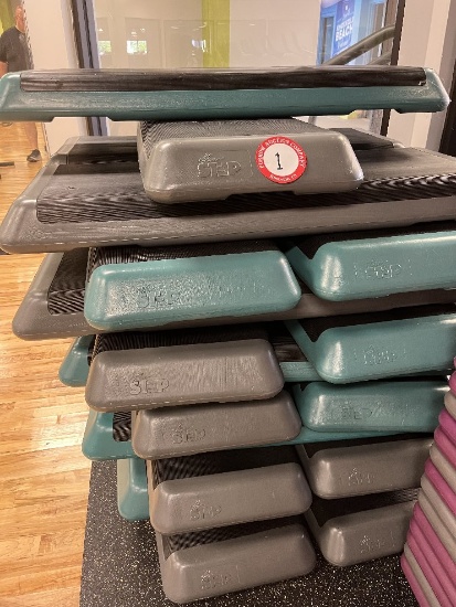 Approx (22) 36" Aerobic Steps,  Approx (102) Stackable Square "The Step"