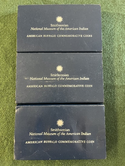 (4) 2001 Commemorative American Buffalo Silver Dollars Mint Mark D 90% Silv